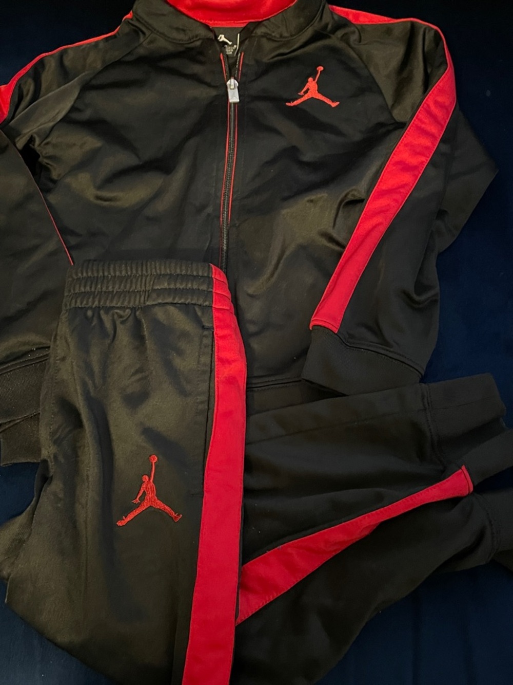 Jordan Black and Red Tracksuit with Jumpman Logos
